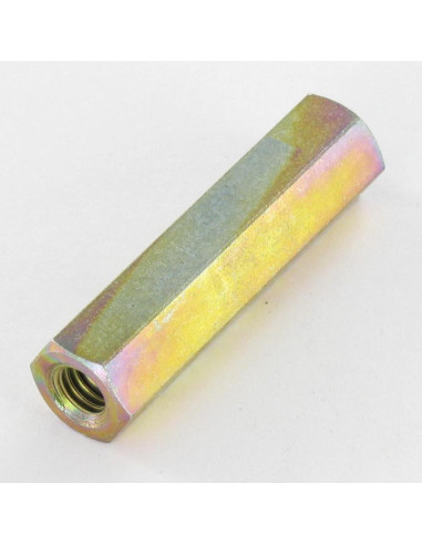 1 x Coupling Nut Hexagonal Yellow Zinc 10X40 M6