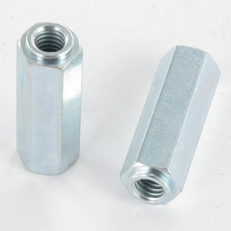 1 x Coupling Nut Hexagonal to COLLAR 10X30 Thread Length: M6X15 Zinc Plated