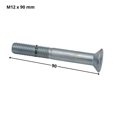 1 x Machine Screw Flat Head Hexagon Recess Hexagon Socket 8 M12X90 Partial Thread Class 10.9 Zinc Plated