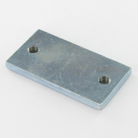 1 x PLATE 2 Hole 75X40X6 M8 Zinc Plated