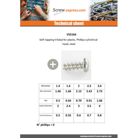 1 x Self Tapping Screw Linch Pin Plastic Pan Head Phillips 0 3X6 Zinc Plated micro screw