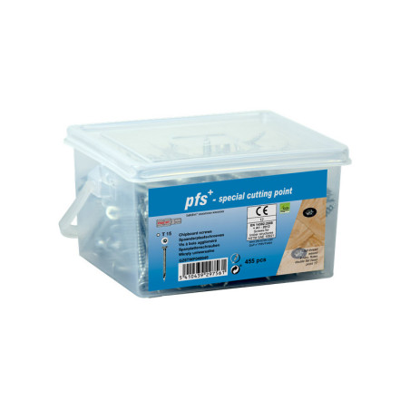 1 x Bucket 455 Chipboard Screws 4X40 Countersunk Head T20 cut Type 17 Drilling Point Zinc Plated