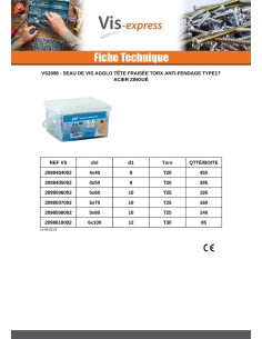 Bucket 455 Chipboard Screws 4X40 Countersunk Head T20 cut... 2