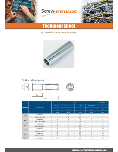 1 x Plug NUGGET RAWL Zinc Plated 8X30