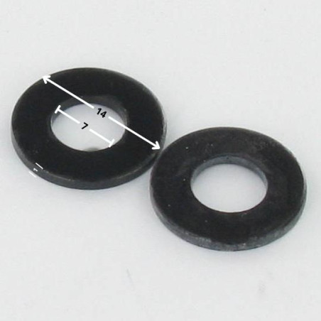 1 x Washer Flat 7X14X1 Black Zinc Plated