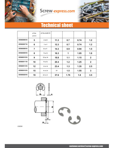 1 x Retaining Rings STOP Stainless Steel A4...