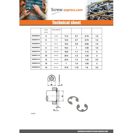 1 x Retaining Rings STOP Stainless Steel A4 Diameter Groove 12