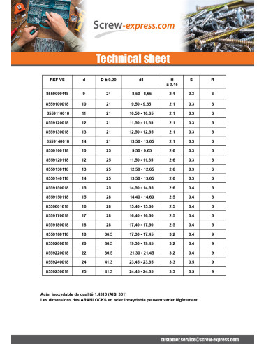 1 x Rondelle de blocage" ARANLOCK 12X25X0.4...