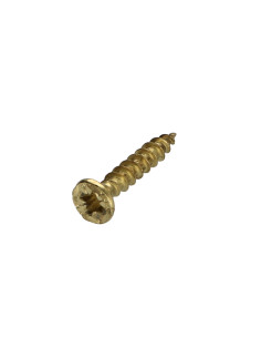 Chipboard Screw Countersunk Head Pozi 4X25 Brass Plated...