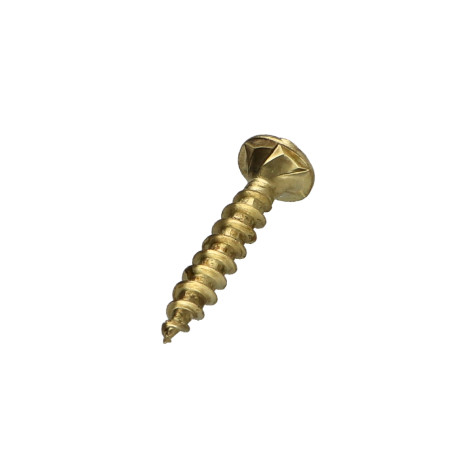 1 x Chipboard Screw Countersunk Head Pozi 4X25 Brass Plated Steel
