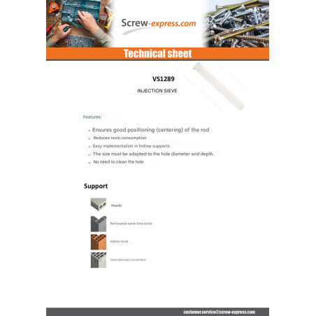 1 x SIEVE INJECTION Plastique RAWL 15X130