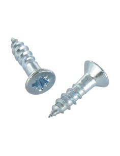 Wood Screw Countersunk Head Pozi PZ2 4X25 Brass Plated Steel