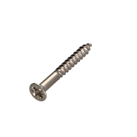 1 x Wood Screw Countersunk Head Pozi PZ2 3.5X30 Nickel Plated