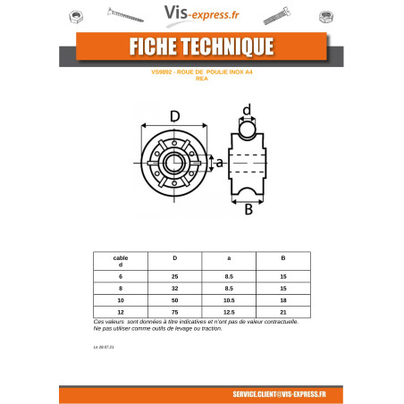 1 x WHEEL Of PULLEY Or REA For Linch Pin Wire Rope Of 10