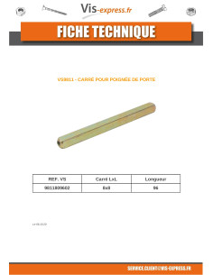 Square Of GRIP Of Gate 8X8 Length 96 Zinc Plated 2
