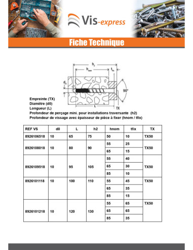 1 x Screw For Concrete Countersunk Head FISCHER...
