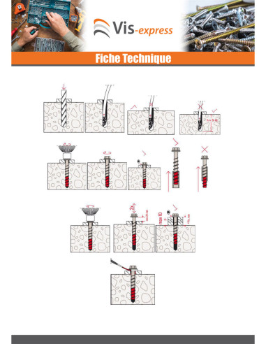 1 x Screw For Concrete Countersunk Head FISCHER...