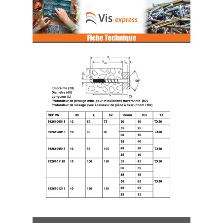 1 x Screw For Concrete Countersunk Head FISCHER ULTRACUT FBS II SK 10X100 Stainless Steel A4