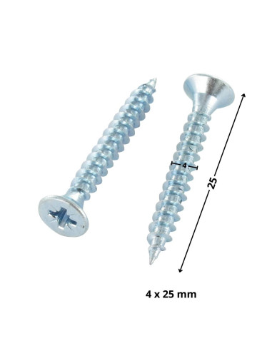 1 x Chipboard Screw Countersunk Head Pozi PZ2...