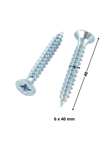 1 x Chipboard Screw Countersunk Head Pozi PZ3...