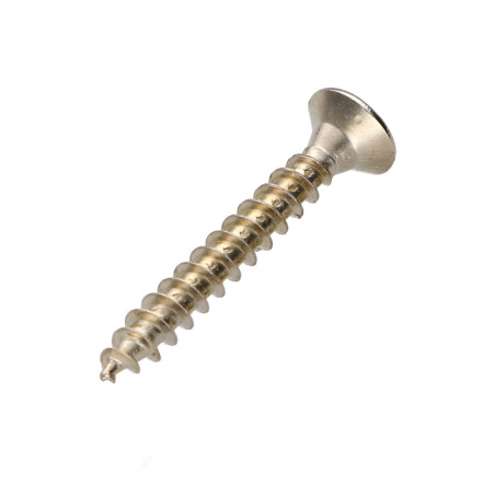 1 x Chipboard Screw Countersunk Head Pozi PZ2 4X30 Full Thread Nickel Plated