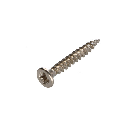 1 x Chipboard Screw Countersunk Head Pozi PZ2 4X30 Full Thread Nickel Plated
