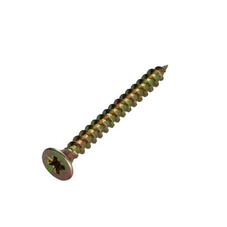 1 x Chipboard Screw Premium Countersunk Head Pozi PZ2 4.5X45 Yellow Zinc