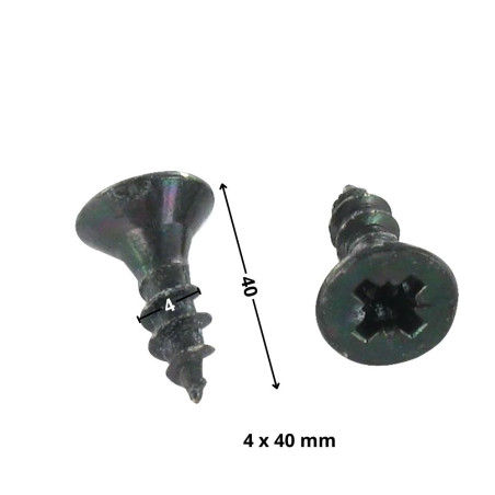 1 x Savis Chipsboard Screw Countersunk Head Pozi 2 4X40 Full Thread Black Zinc Plated