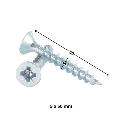 1 x Savis Chipsboard Screw Premium Countersunk Head Pozi 2 5X50 Zinc Plated