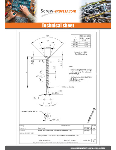 1 x Chipboard Screw Premium Countersunk Head...