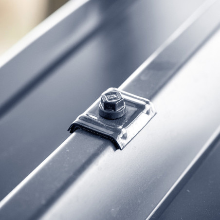 1 x Self Drilling with jumper for roofing 2 pieces Type E1 Ral5008/grey bleu 6.3X100