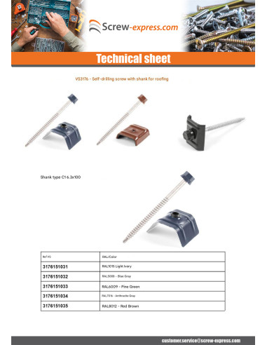 1 x Self Drilling with jumper roof-mounted Type...