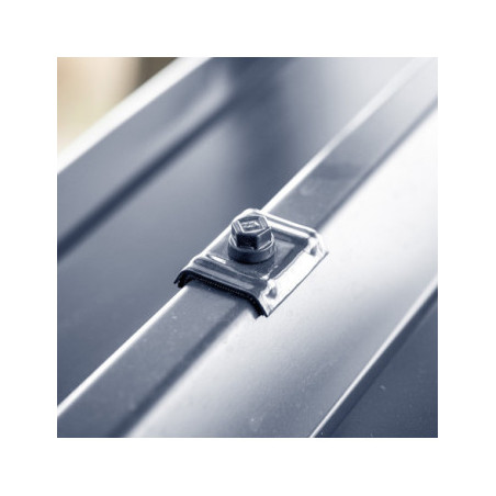 1 x Self Drilling with jumper roof-mounted Type E1 Ral5008/grey bleu 6.3X100