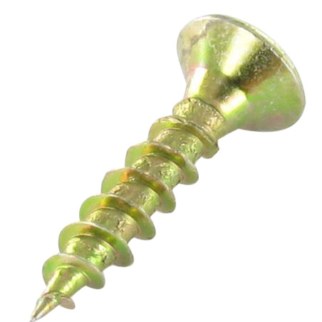 1 x Chipboard Screw Premium Countersunk Head Pozi PZ2 4.5X35 Yellow Zinc