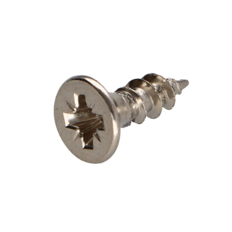 1 x Chipboard Screw Countersunk Head Pozi PZ2 4X13 Full Thread Nickel Plated