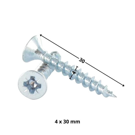 1 x Savis Chipsboard Screw Premium Countersunk Head Pozi 2 4X30 Zinc Plated