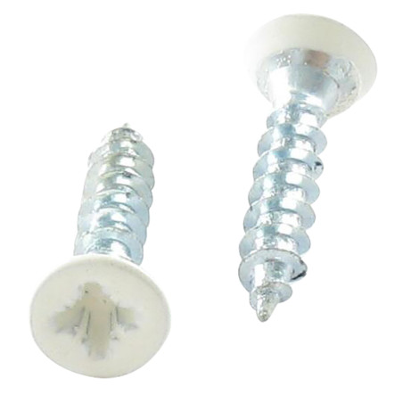 1 x Chipboard Screw Countersunk Head Pozi PZ2 5X60 Full Thread Zinc Plated Ral9010/Pure White