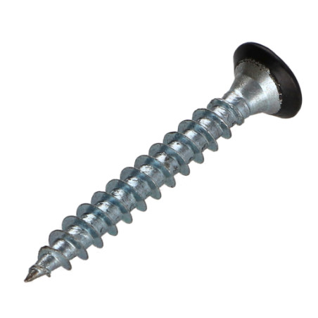 1 x Chipboard Screw Countersunk Head Pozi PZ2 4.5X35 Full Thread Zinc Plated Ral9004/Signal Black 30% BRI