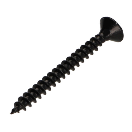 1 x Chipboard Screw Countersunk Head Pozi PZ2 5X30 Full Thread Black Zinc Plated