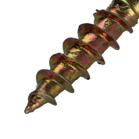 1 x Chipboard Screw Countersunk Head Pozi PZ2 3.5X12 Full Thread Yellow Zinc