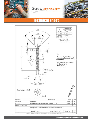 1 x Chipboard Screw Premium Countersunk Head...