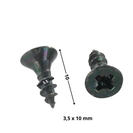1 x Savis Chipsboard Screw Countersunk Head Pozi 2 3.5X10 Full Thread Black Zinc Plated
