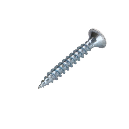1 x Chipboard Screw Countersunk Head Pozi PZ2 4X30 Full Thread Zinc Plated Painted White Ral9016/Traffic Signalisation