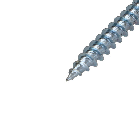 1 x Chipboard Screw Countersunk Head Pozi PZ2 4X30 Full Thread Zinc Plated Painted White Ral9016/Traffic Signalisation