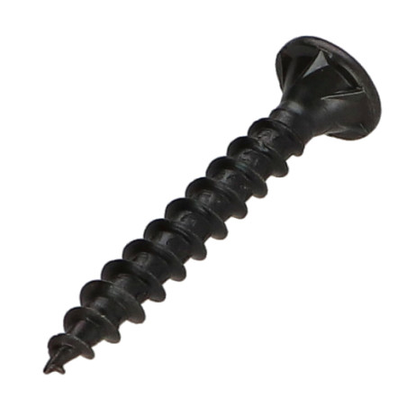 1 x Chipboard Screw Countersunk Head With Serration 4X30 T20 Black Zinc Plated