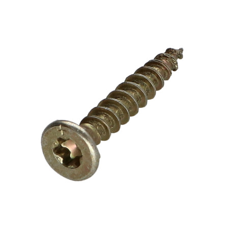 1 x Chipboard Screw Countersunk Head With Serration 4.5X30 T20 Yellow Zinc