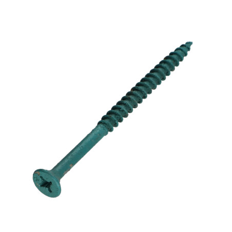 1 x Chipboard Screw Countersunk Head Pozi 4.5X70 Partial Thread Zinc Plated LAQ Green
