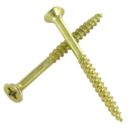 1 x Chipboard Screw Countersunk Head Pozi 4.5X40 Partial Thread Yellow Zinc