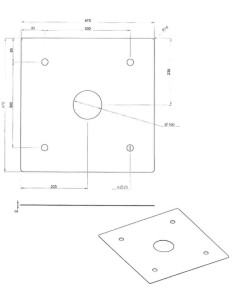Perforated Washer 470X470X2 5 Hole Zinc Plated
