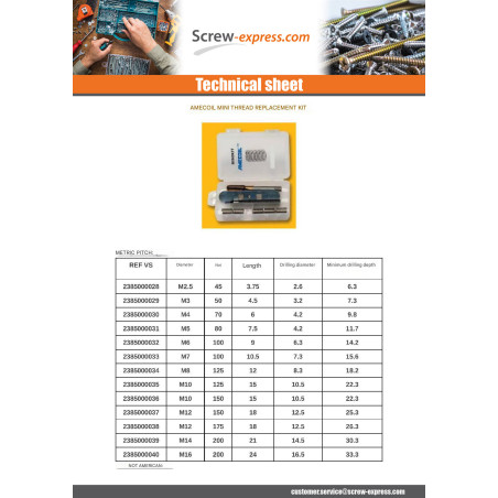 1 x KIT +NET REPORT M8X12 Pitch 125